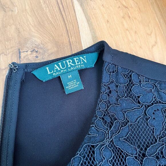 Lauren Ralph Lauren Black Lace‎ Sleeveless Top Sz M Classic Basic - Picture 5 of 6